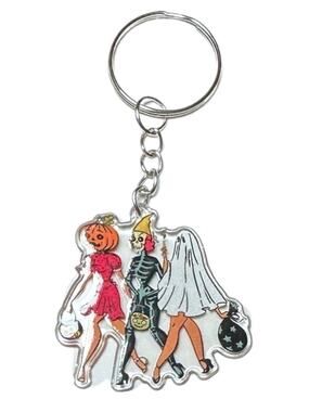 Halloween costume keychain pumpkin ghost skeleton